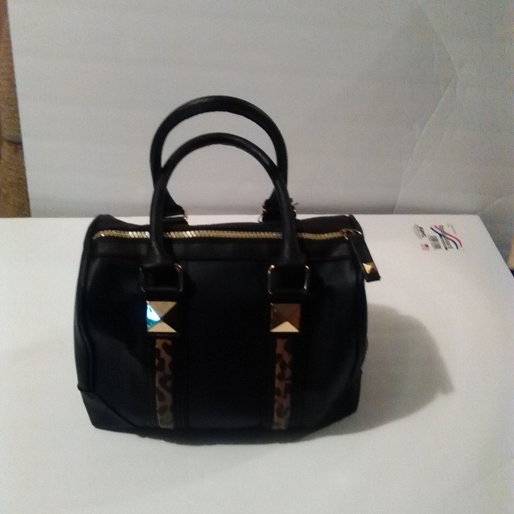 Victoria's Secret Black Leopard Cheetah Handbag